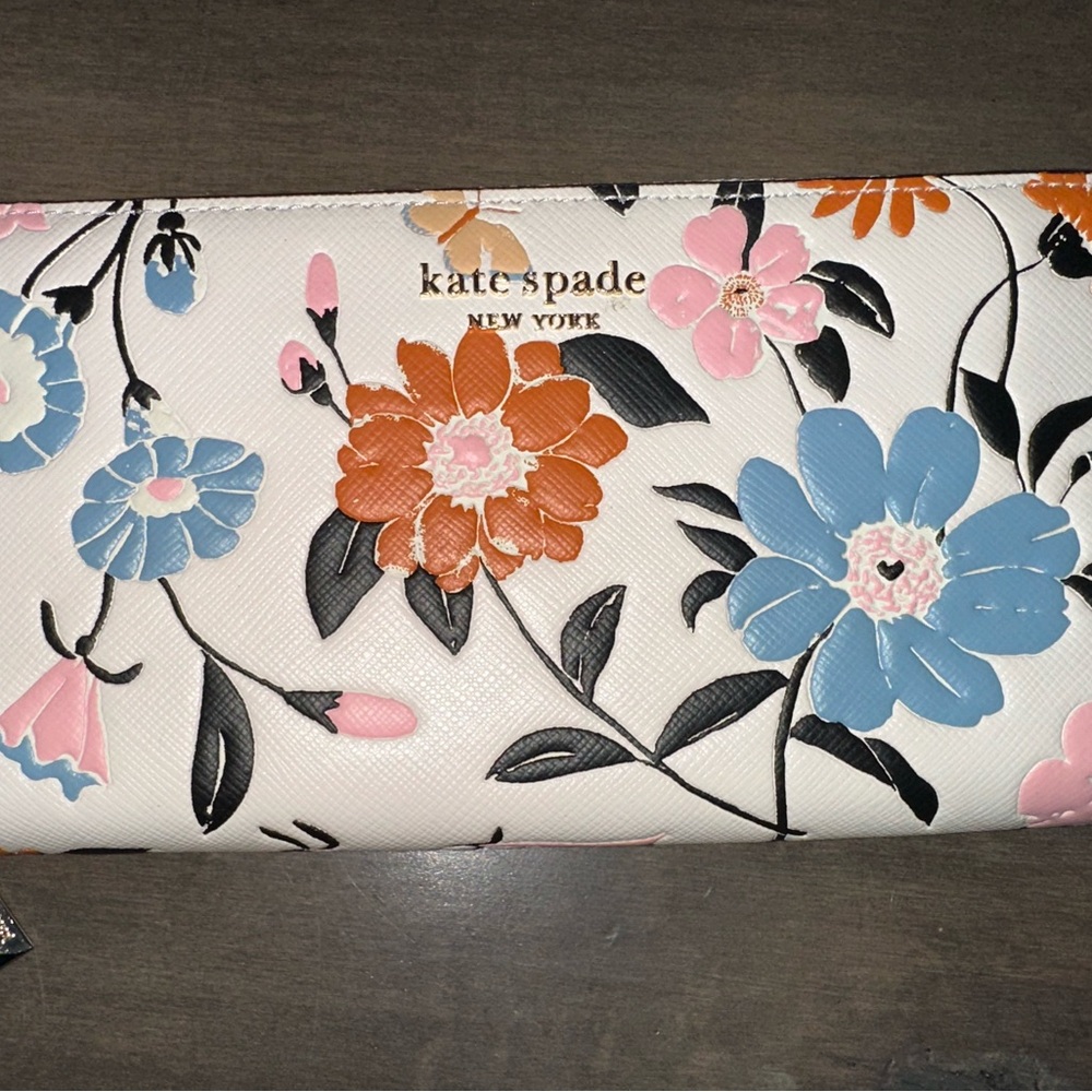 Kate Spade Multicolor Floral Garden Embossed Continental Wallet Zippy - NWOT - Picture 2 of 16